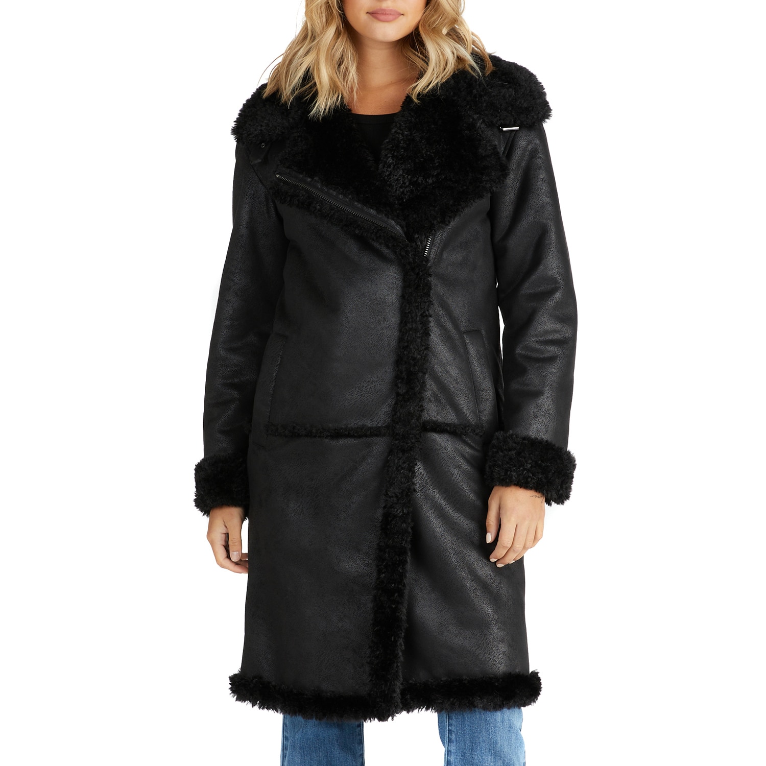 Shearling clearance coat long