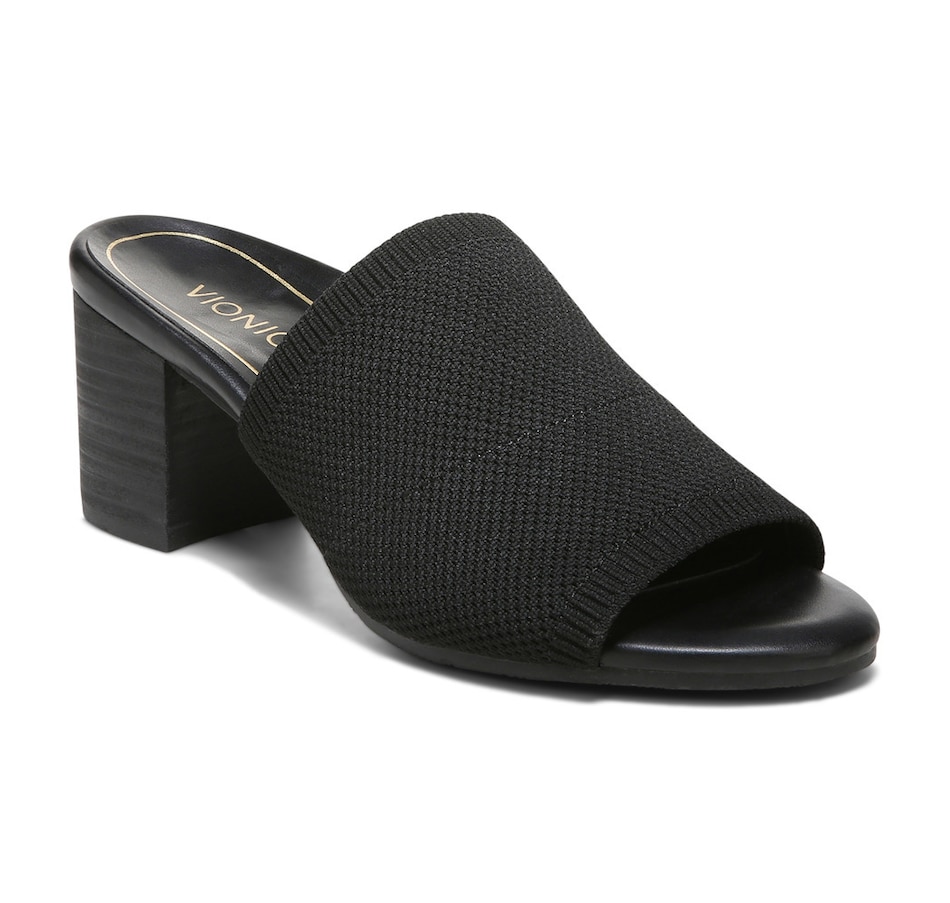 Image 227477_BLK.jpg, Product 227-477 / Price $79.33, Vionic Papaya Fleur Mule Heel Sandal from Vionic on TSC.ca's Shoes department