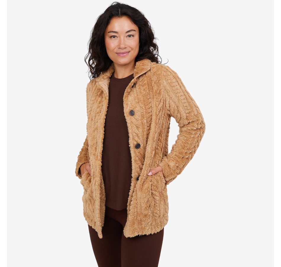 Image 227497_CML.jpg, Product 227-497 / Price $39.88, Cuddl Duds Sculpted Sherpa Shacket from Cuddl Duds on TSC.ca's Fashion department