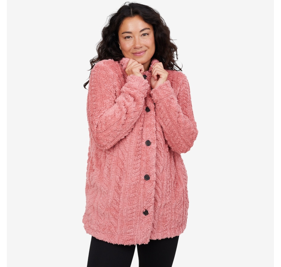 Image 227497_CRLRE.jpg, Product 227-497 / Price $39.88, Cuddl Duds Sculpted Sherpa Shacket from Cuddl Duds on TSC.ca's Fashion department