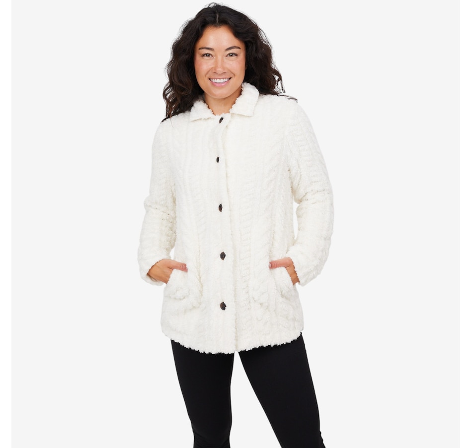 Image 227497_HERCM.jpg, Product 227-497 / Price $39.88, Cuddl Duds Sculpted Sherpa Shacket from Cuddl Duds on TSC.ca's Fashion department