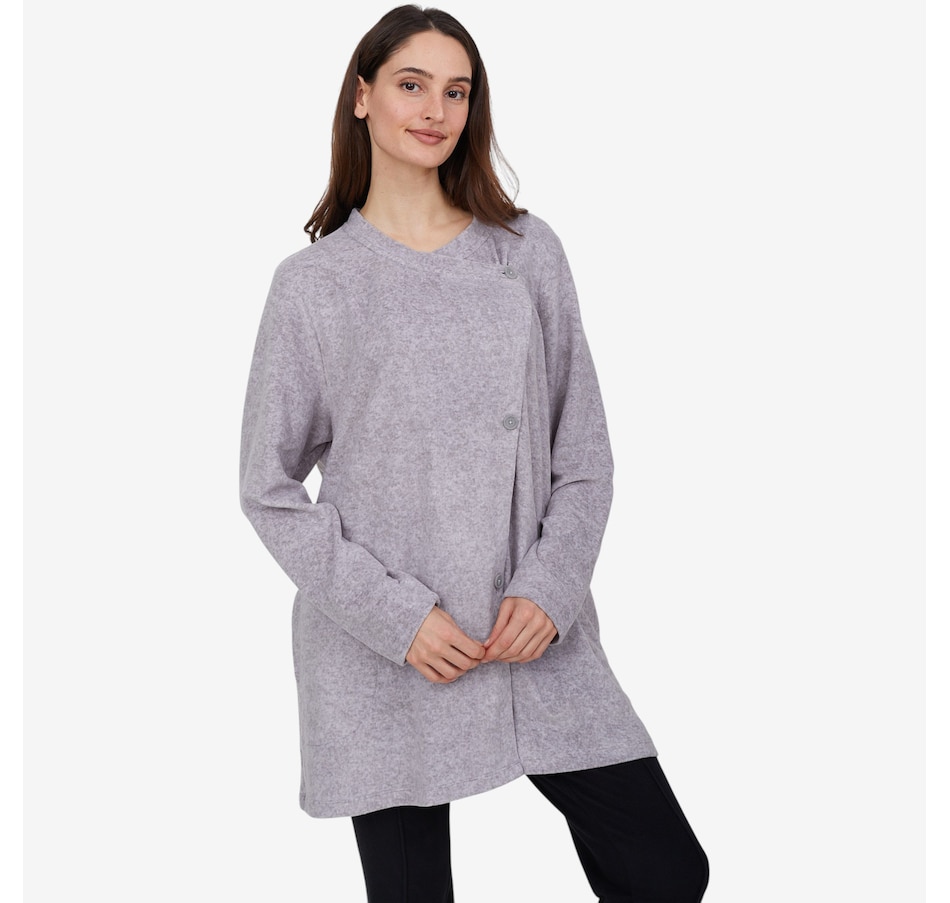 Image 227500_HGY.jpg, Product 227-500 / Price $44.88, Cuddl Duds Fleecewear with Stretch Button Front Wrap from Cuddl Duds on TSC.ca's Fashion department