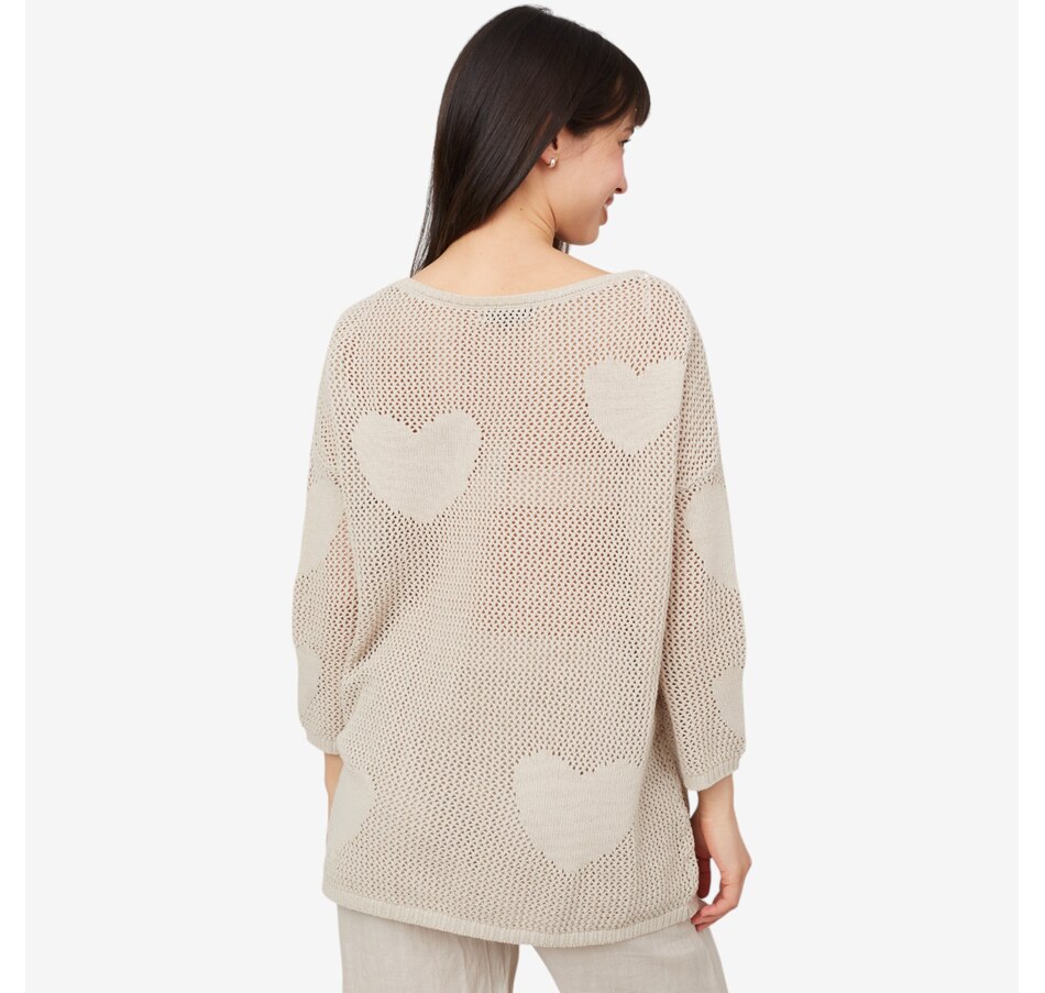 Image 227510_ALTMORE1.jpg, Product 227-510 / Price $59.88, Orange Fashion Village Open Weave Heart Sweater from Orange Fashion Village on TSC.ca's Fashion department