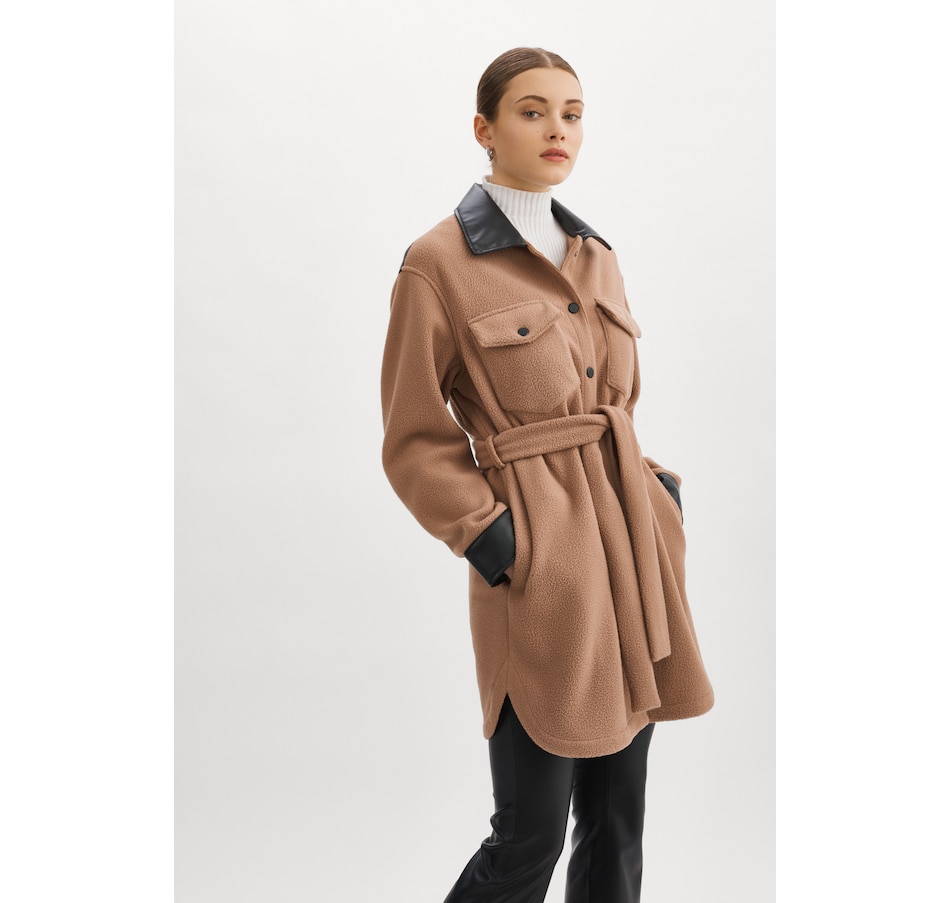 Image 227549_ALTMORE1.jpg, Product 227-549 / Price $79.33, LAMARQUE Polar Fleece With Faux Leather Zozia Trim Long Shirt Dress With Long Sleeves from LAMARQUE on TSC.ca's Fashion department