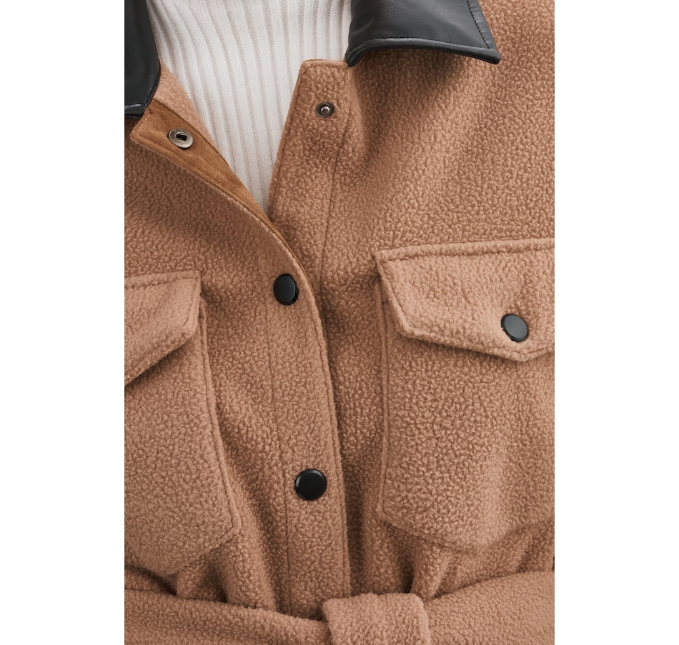 Image 227549_ALTMORE3.jpg, Product 227-549 / Price $79.33, LAMARQUE Polar Fleece With Faux Leather Zozia Trim Long Shirt Dress With Long Sleeves from LAMARQUE on TSC.ca's Fashion department