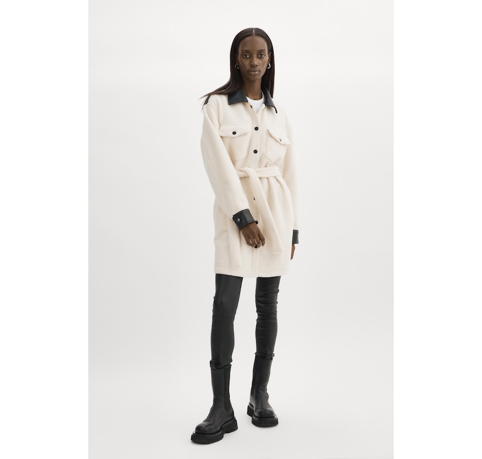 Image 227549_ALTMORE4.jpg, Product 227-549 / Price $79.33, LAMARQUE Polar Fleece With Faux Leather Zozia Trim Long Shirt Dress With Long Sleeves from LAMARQUE on TSC.ca's Fashion department