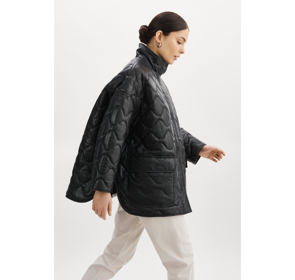 Image 227559_ALTMORE2.jpg, Product 227-559 / Price $429.88, LAMARQUE Mock Neck Loose Padded Leather Beruka Jacket from LAMARQUE on TSC.ca's Fashion department