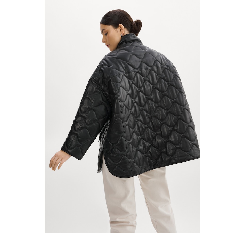 Image 227559_ALTMORE3.jpg, Product 227-559 / Price $429.88, LAMARQUE Mock Neck Loose Padded Leather Beruka Jacket from LAMARQUE on TSC.ca's Fashion department