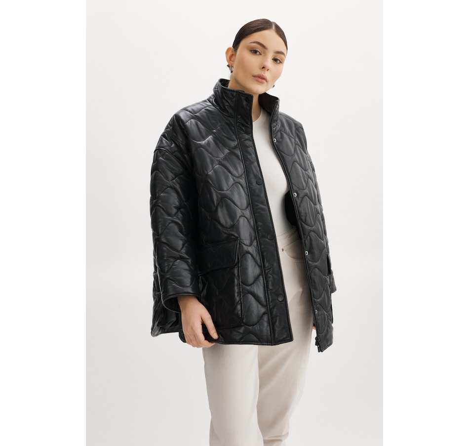 Image 227559_BLK.jpg, Product 227-559 / Price $429.88, LAMARQUE Mock Neck Loose Padded Leather Beruka Jacket from LAMARQUE on TSC.ca's Fashion department
