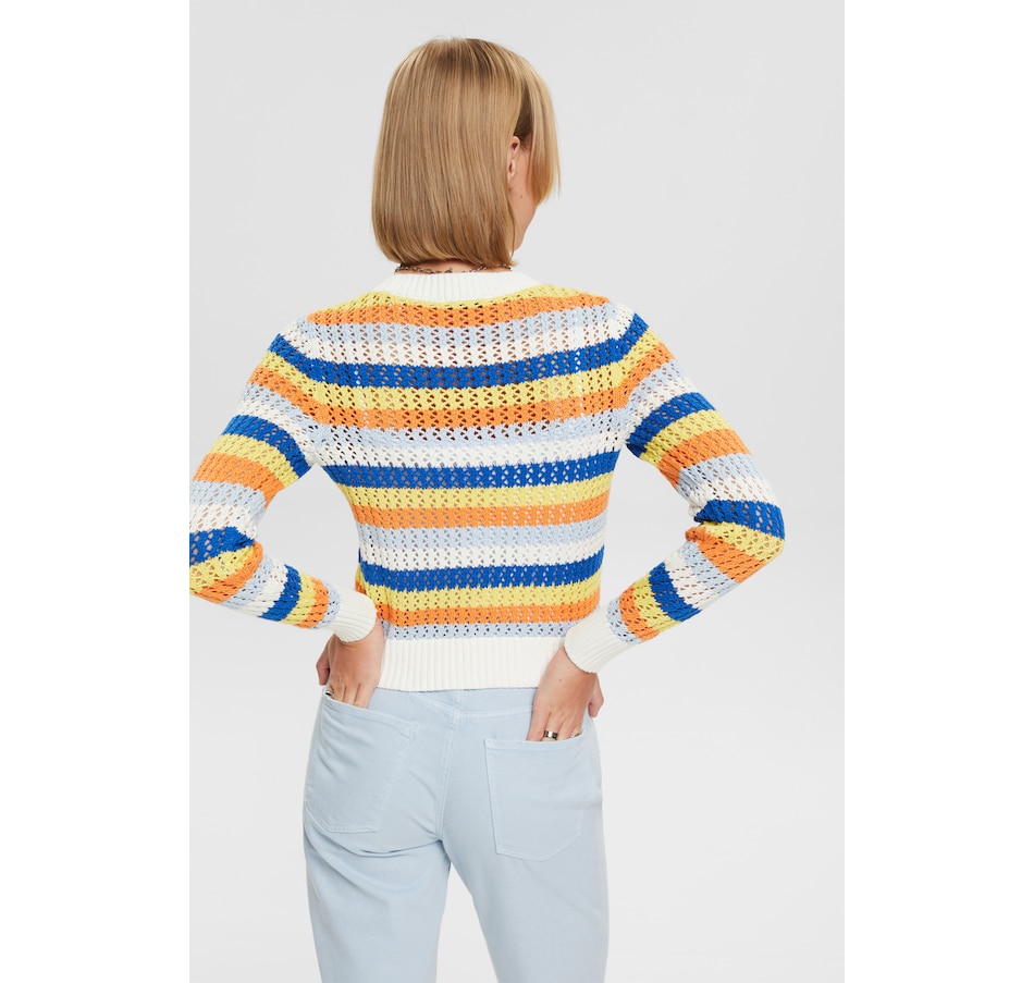 Image 227683_ALTMORE1.jpg, Product 227-683 / Price $24.33, Esprit Multi Stripe Pointelle Sweater from Esprit on TSC.ca's Fashion department