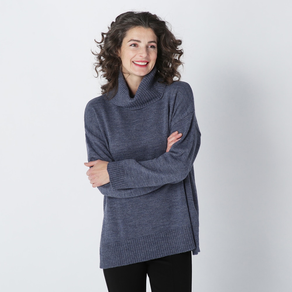 Cowl neck shop tunic sweater