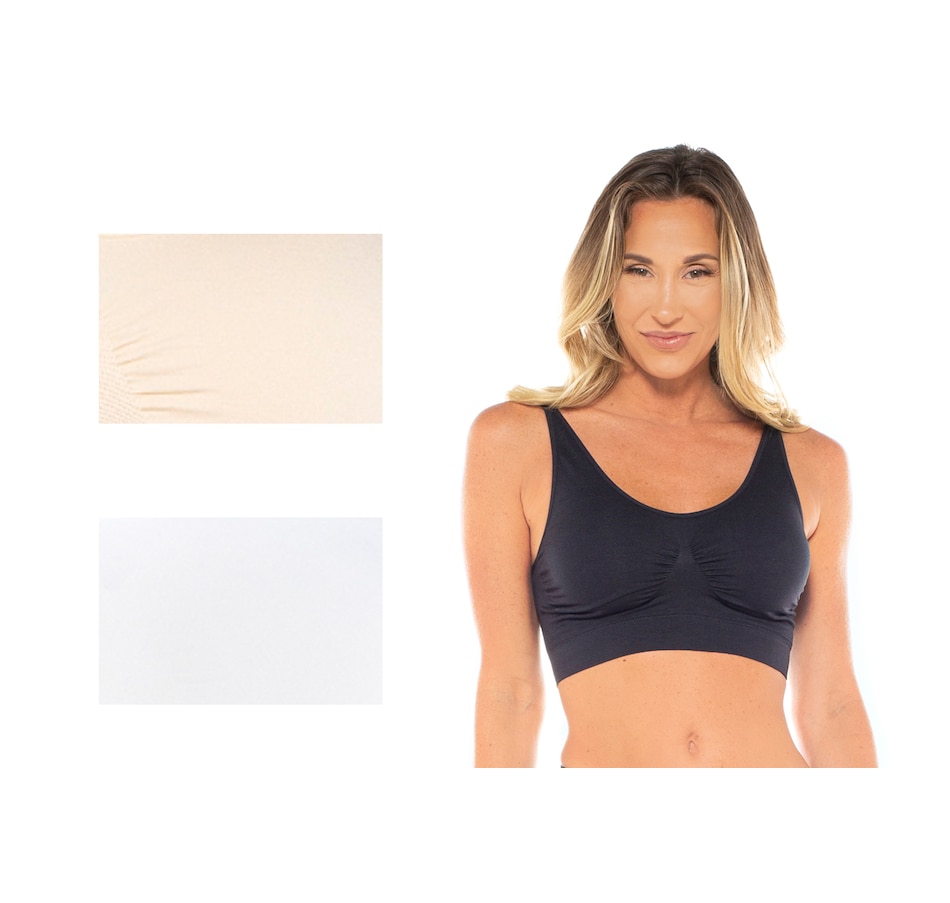 Rhonda Shear 3-pack Jacquard Ahh Bra with Removable Pads Lights Small Size