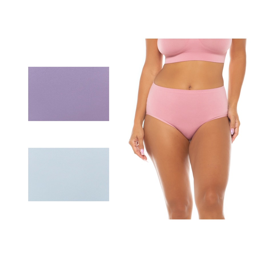 Rhonda Shear 3-pack Seamless Mid-Rise Ahh Brief Panty - Pink/Blue