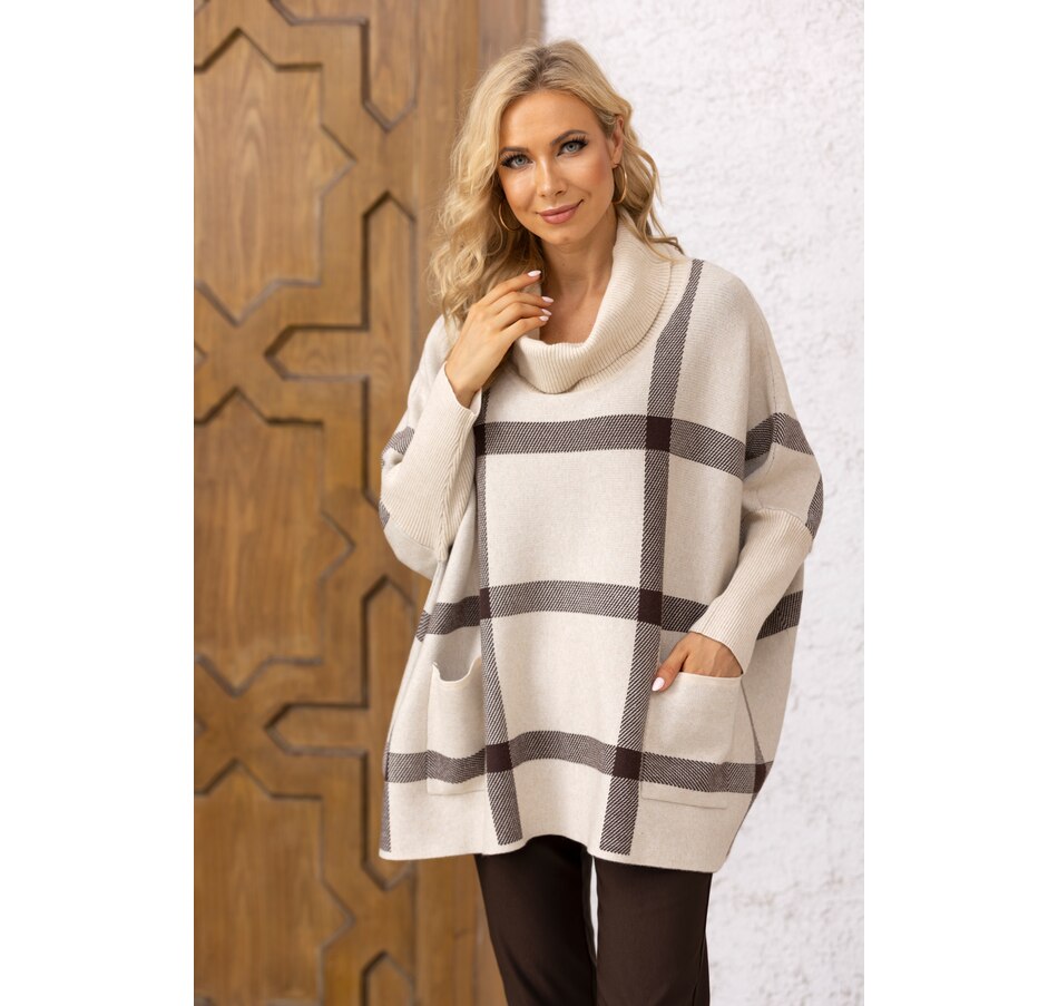 Image 227929_BBRN.jpg, Product 227-929 / Price $24.33, Orange Fashion Village Cowlneck Sweater With Pockets from Orange Fashion Village on TSC.ca's Fashion department