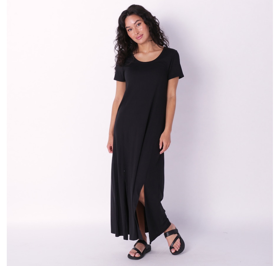Clothing & Shoes - Dresses & Jumpsuits - Casual Dresses - Cuddl Duds  Flexwear Short Sleeve Maxi Dress - Online Shopping for Canadians