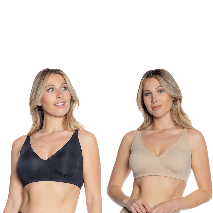 Image 228636_BKBG.jpg, Product 228-636 / Price $24.33, Rhonda Shear 2-Pack Butterknit Bra With Adjustable Straps And Removable Pads from Rhonda Shear Shapewear on TSC.ca's Fashion department