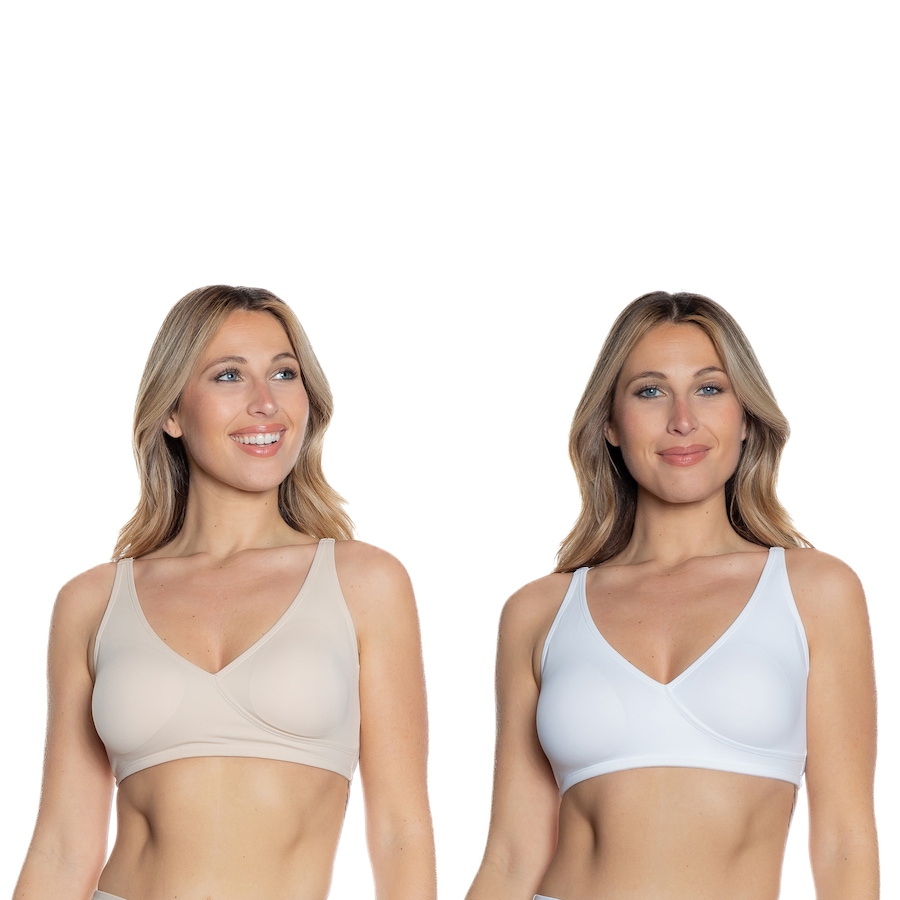 Image 228636_LBWHT.jpg, Product 228-636 / Price $24.33, Rhonda Shear 2-Pack Butterknit Bra With Adjustable Straps And Removable Pads from Rhonda Shear Shapewear on TSC.ca's Fashion department