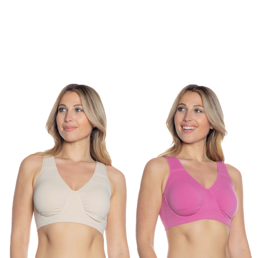 Rhonda Shear 3-Pack Seamless Ahh Bra With Adjustable Straps And Removable  Pads