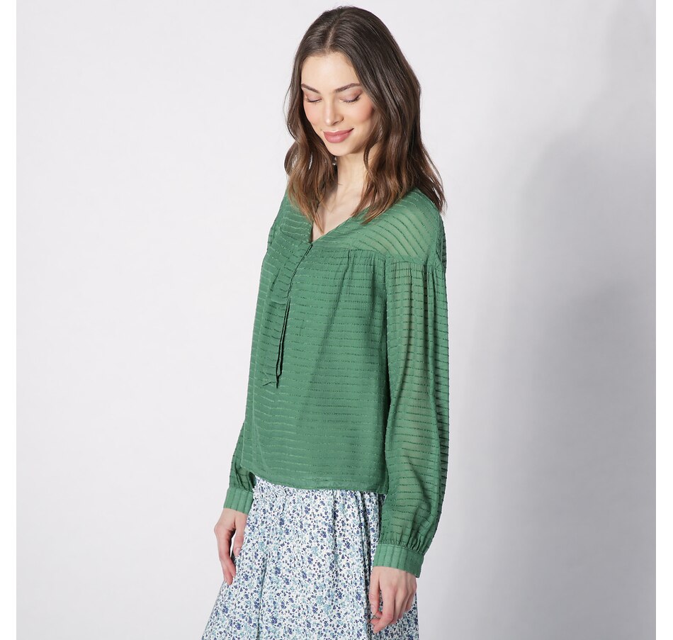 Image 228664_ALTMORE1.jpg, Product 228-664 / Price $29.33, Crystal Kobe Sheer Woven Stripe Top from Crystal Kobe on TSC.ca's Fashion department