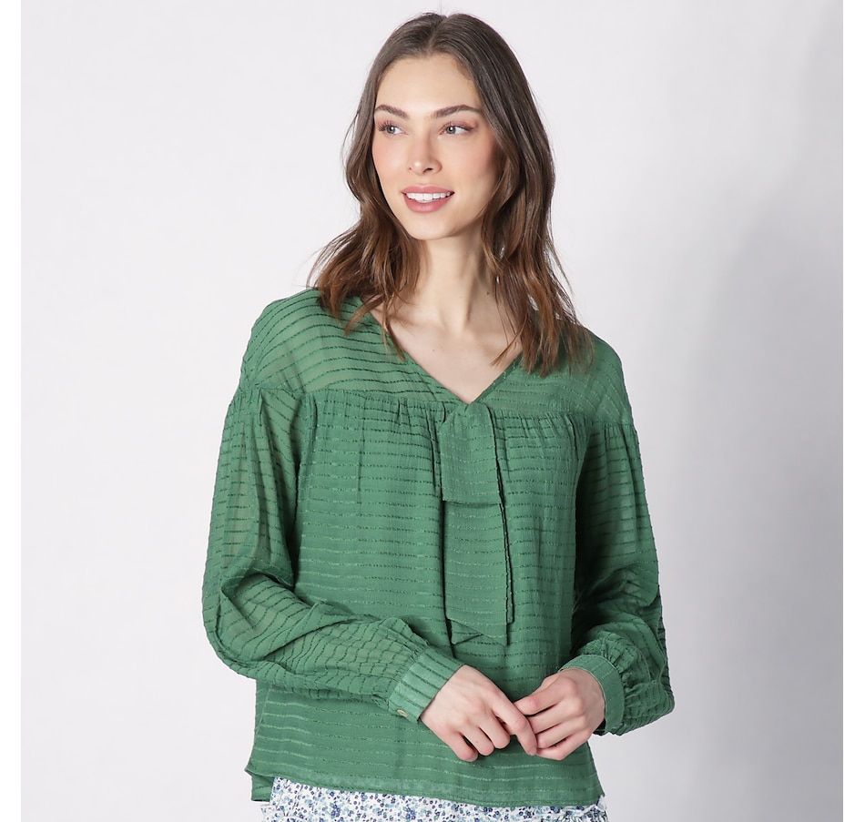 Image 228664_KYG.jpg, Product 228-664 / Price $29.33, Crystal Kobe Sheer Woven Stripe Top from Crystal Kobe on TSC.ca's Fashion department