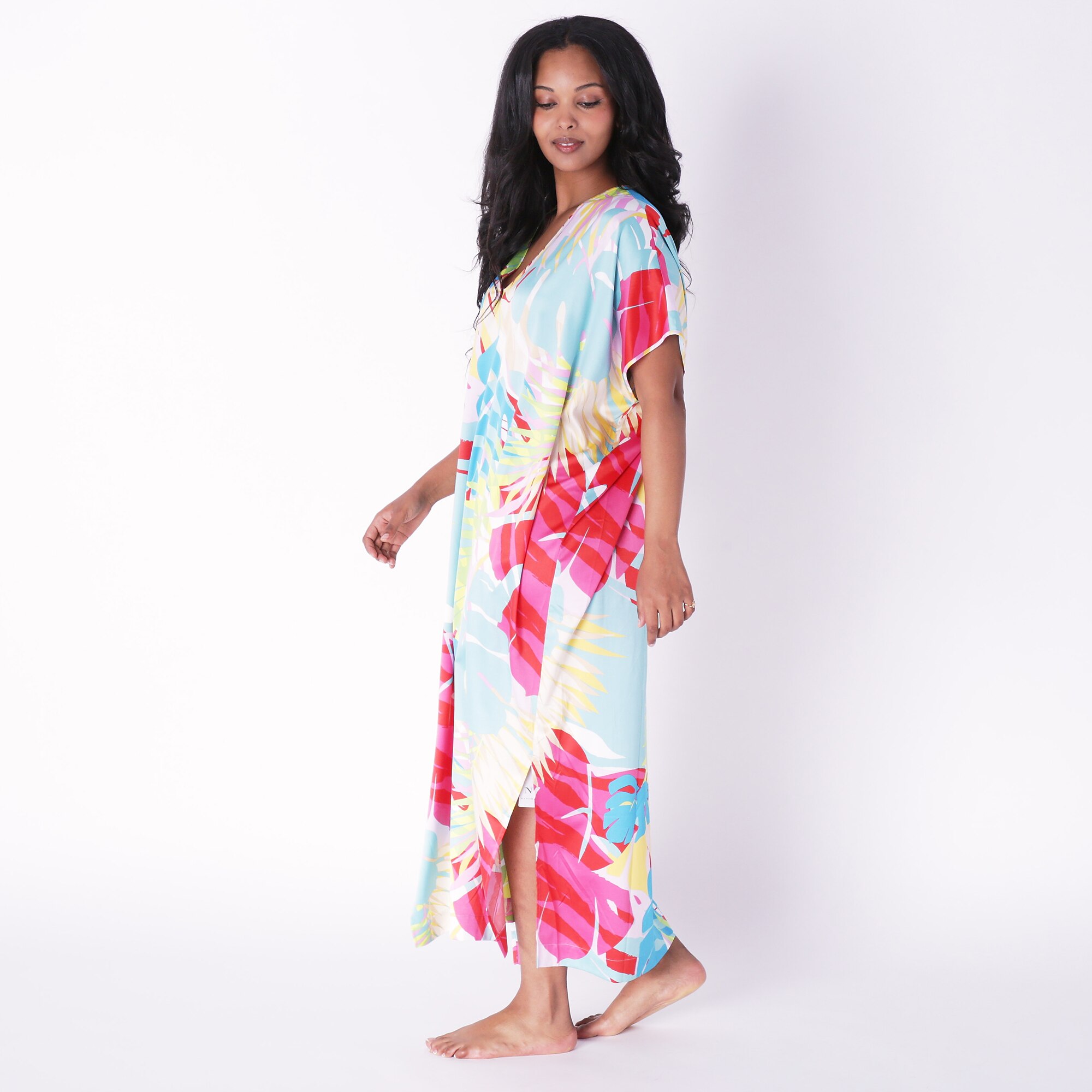 N Natori Silky Satin Bora Bora Caftan