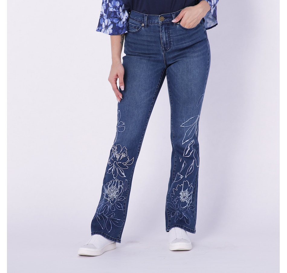 Clothing & Shoes - Bottoms - Jeans - Bootcut - Diane Gilman Floral  Embroidered Bootcut Jean - Online Shopping for Canadians