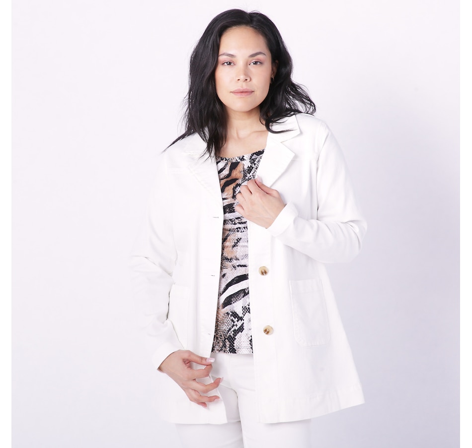 Image 228787_IVR.jpg, Product 228-787 / Price $34.33, Diane Gilman Collared Elongated Denim Jacket from DG2 by Diane Gilman on TSC.ca's Fashion department