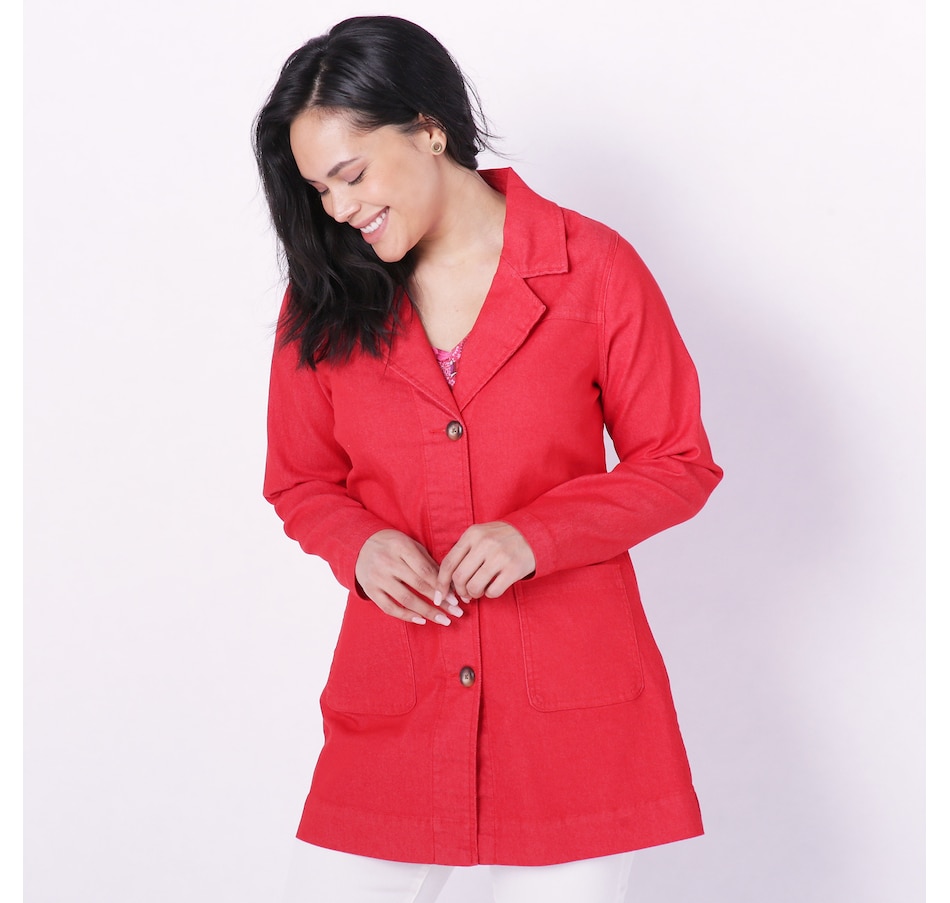 Image 228787_POP.jpg, Product 228-787 / Price $34.33, Diane Gilman Collared Elongated Denim Jacket from DG2 by Diane Gilman on TSC.ca's Fashion department