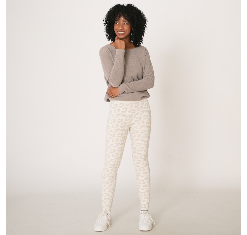 Barefoot Dreams CozyChic Ultra Lite Women's Leopard Leggings,  Cream/Stone-XS at  Women's Clothing store