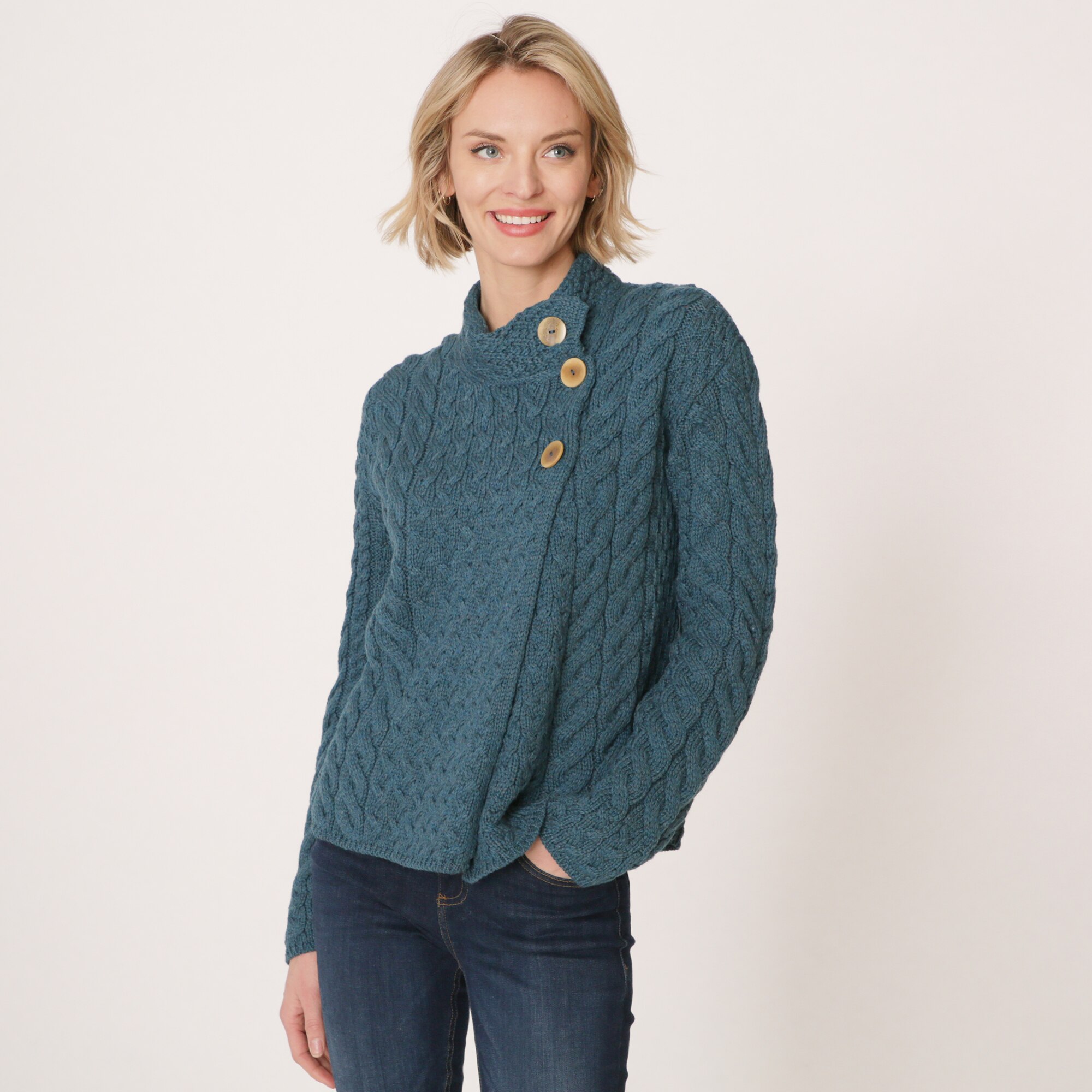 Clothing & Shoes - Tops - Sweaters & Cardigans - Cardigans - Aran ...