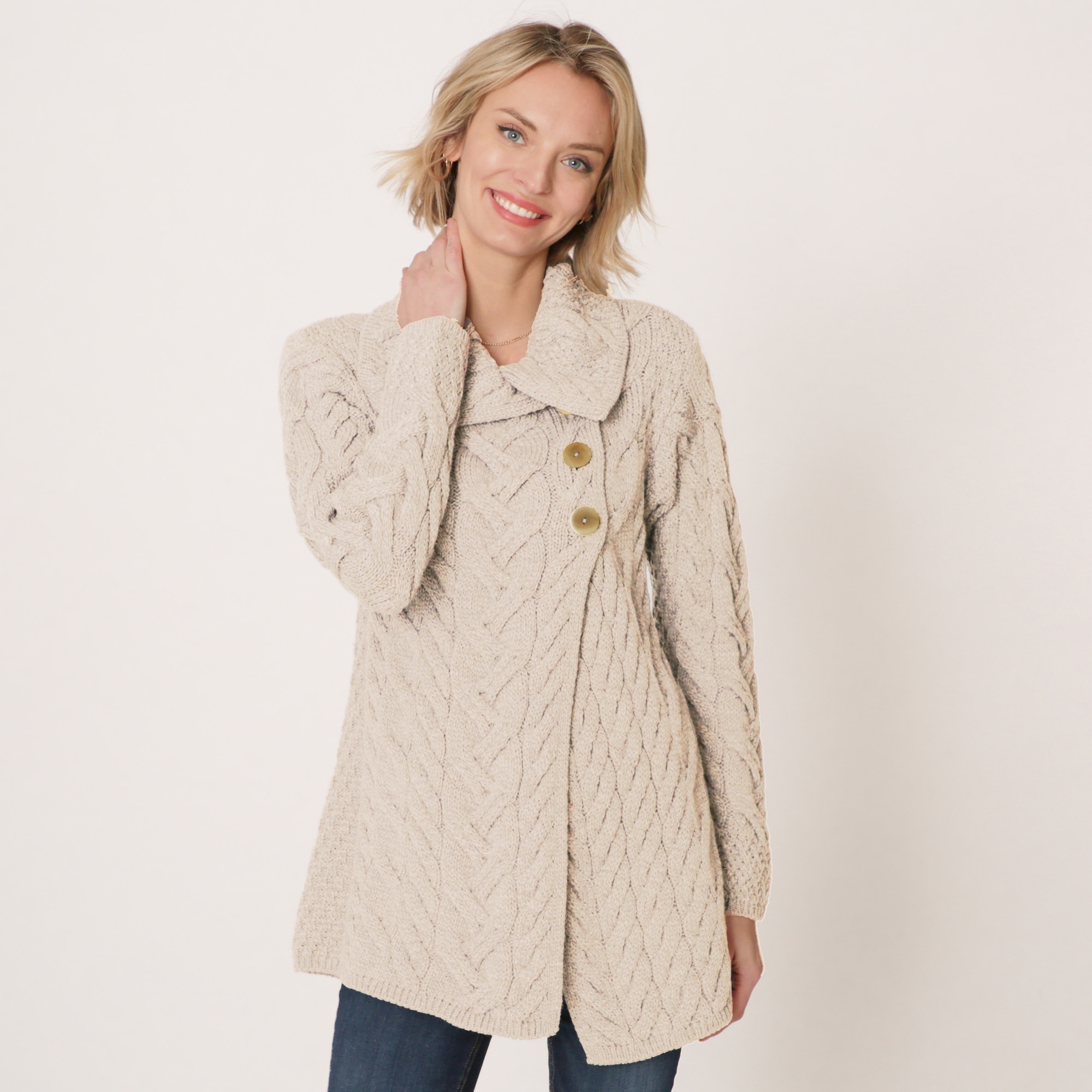 Clothing & Shoes - Tops - Sweaters & Cardigans - Cardigans - Aran ...