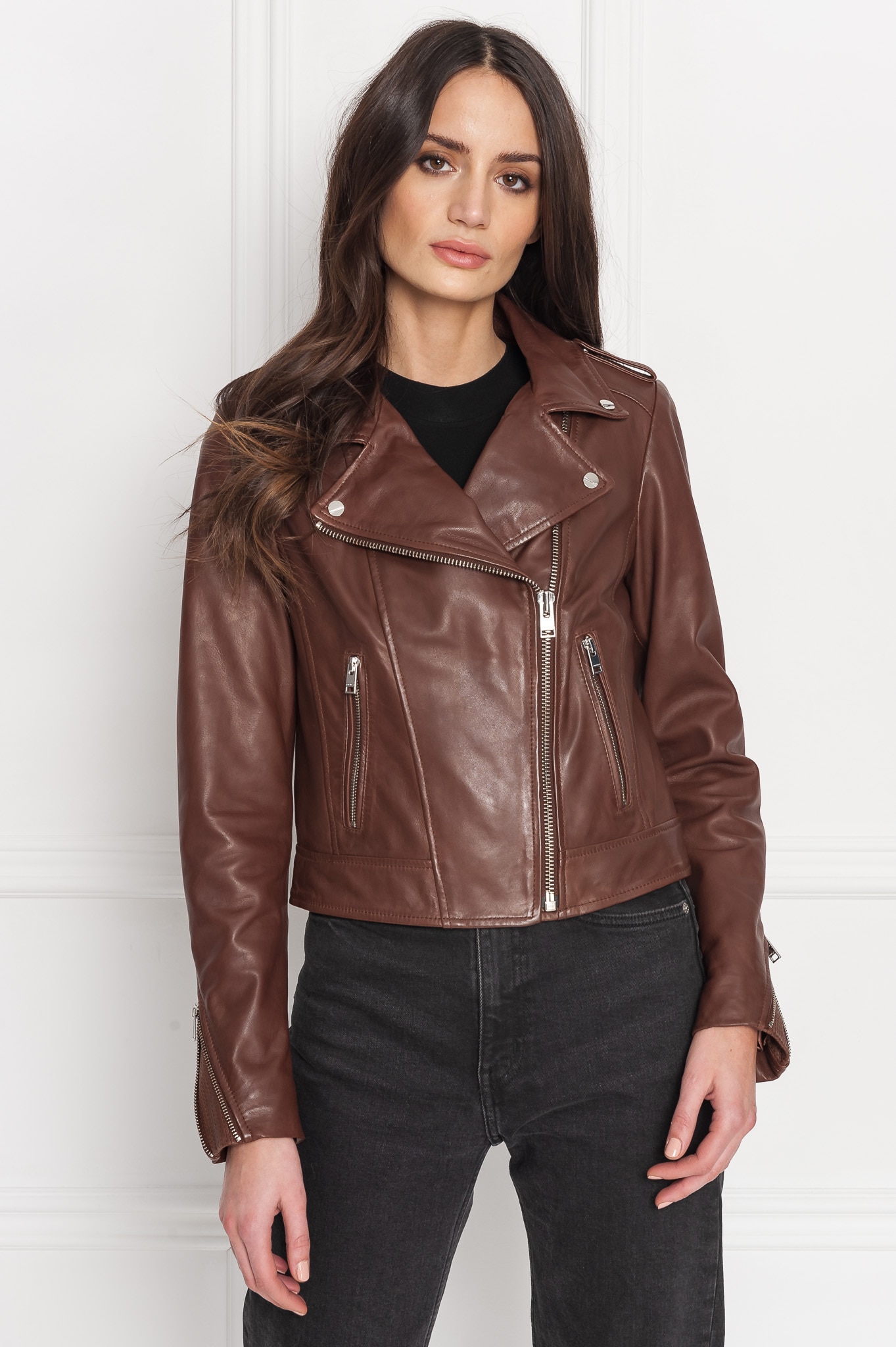 Lamarque women's leather on sale jacket