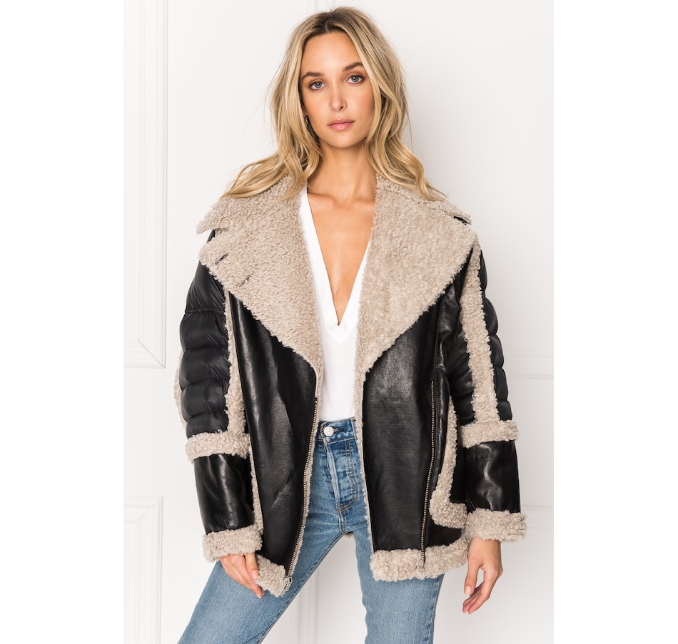 Image 229137_BLKE.jpg, Product 229-137 / Price $469.33, LAMARQUE Lisa Leather and Sherpa Jacket from LAMARQUE on TSC.ca's Fashion department