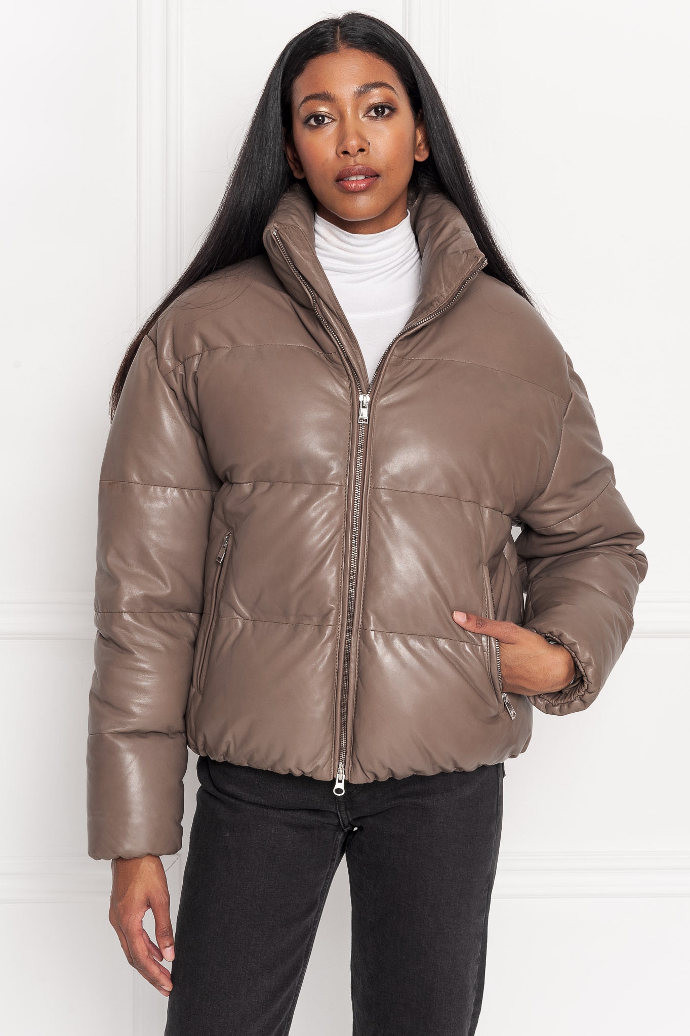 Lamarque leather 2025 puffer jacket