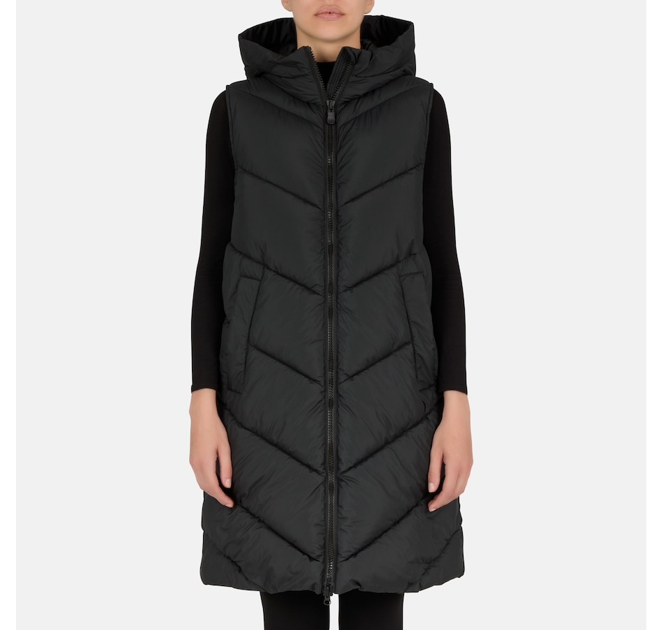 Image 229151_BLK.jpg, Product 229-151 / Price $139.33, Save the Duck Juliet Long Puffer Vest from Save The Duck on TSC.ca's Fashion department