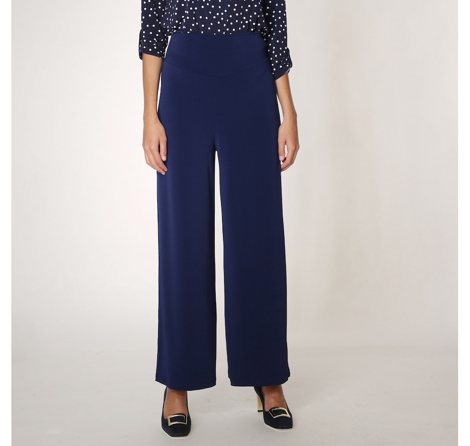 Clothing & Shoes - Bottoms - Pants - Kim & Co. Stretch Crepe Wide Waistband  Palazzo Pant - Online Shopping for Canadians