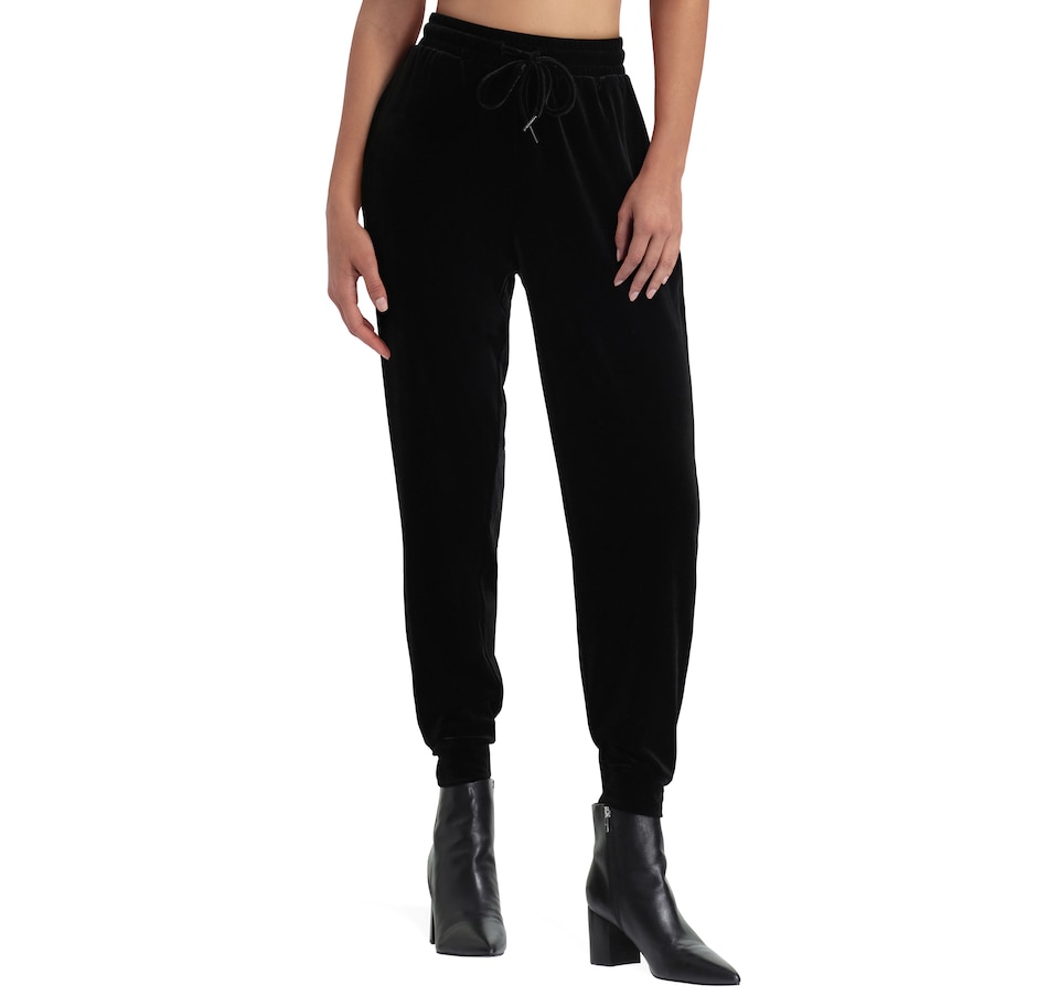 Stretch Velvet Jogger Black