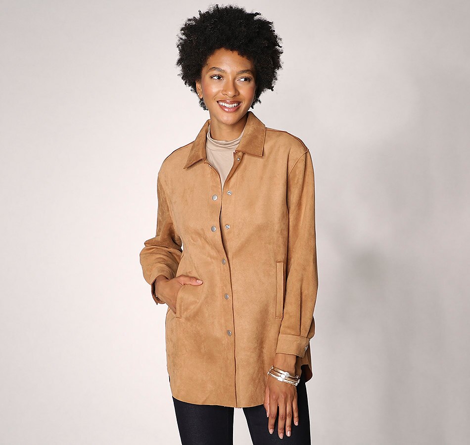 suede shirt jacket womens