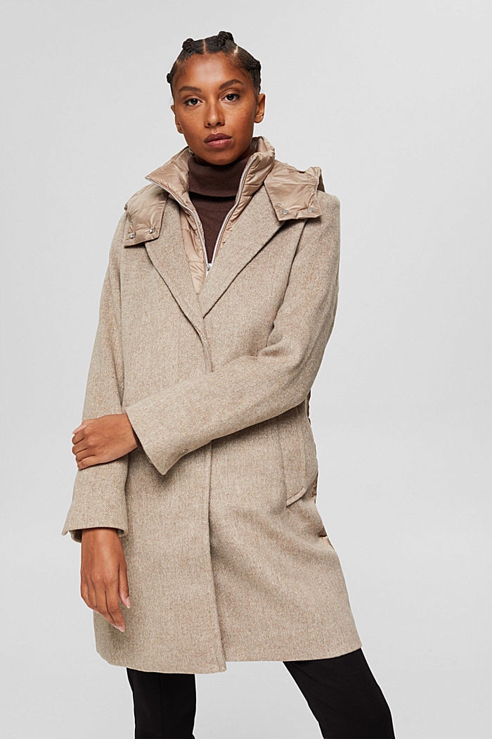 Puffer wool sale coat