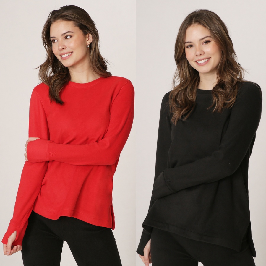 Image 229671_REB.jpg, Product 229-671 / Price $29.33, Cuddl Duds Fleecewear With Stretch Crew Neck Tops 2-Pack from Cuddl Duds on TSC.ca's Fashion department