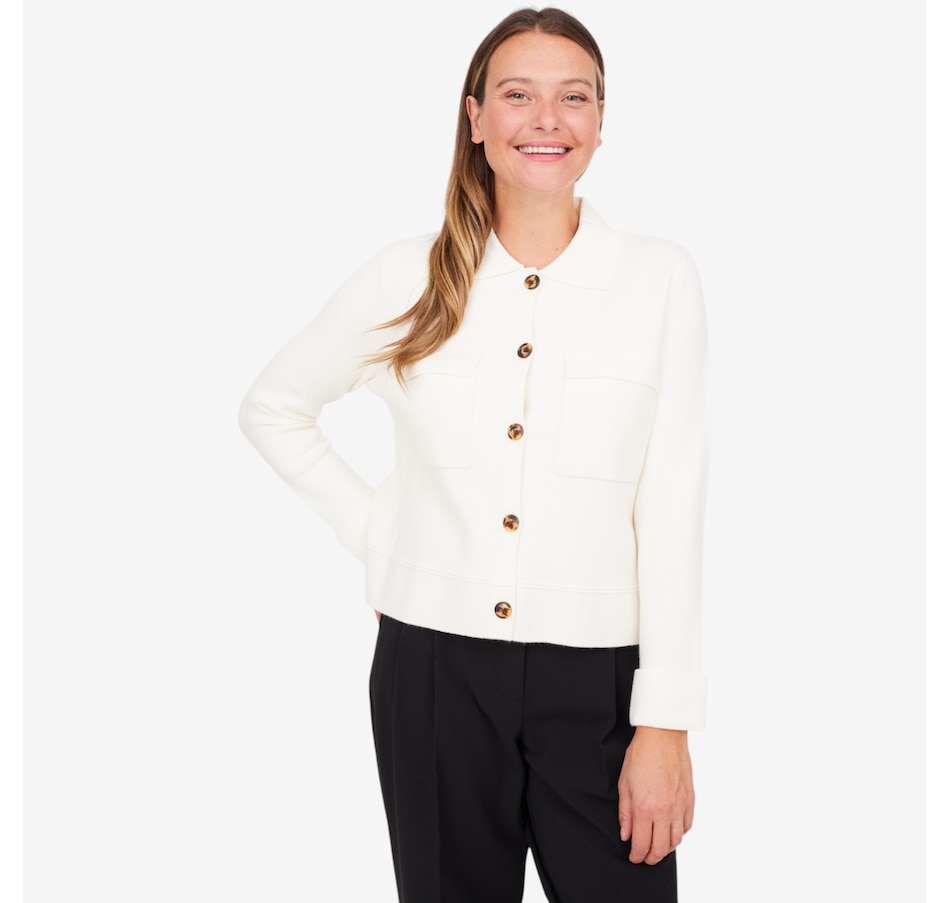 Image 229738_MNS.jpg, Product 229-738 / Price $74.88, claudia ev Double Knit Collared Sweater Cardigan from claudia ev on TSC.ca's Fashion department