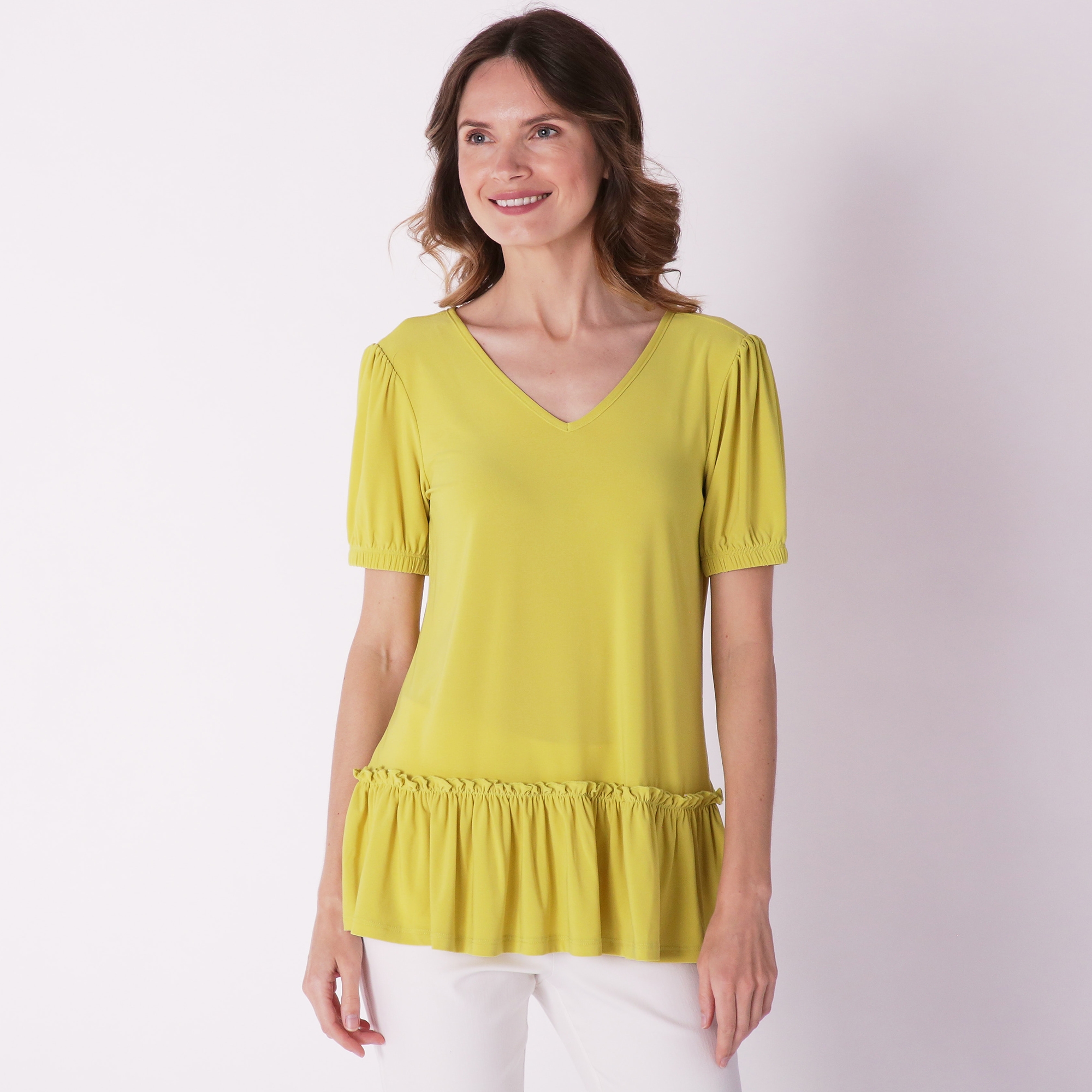 Nina Leonard Boxy Top With Flounce - TSC.ca