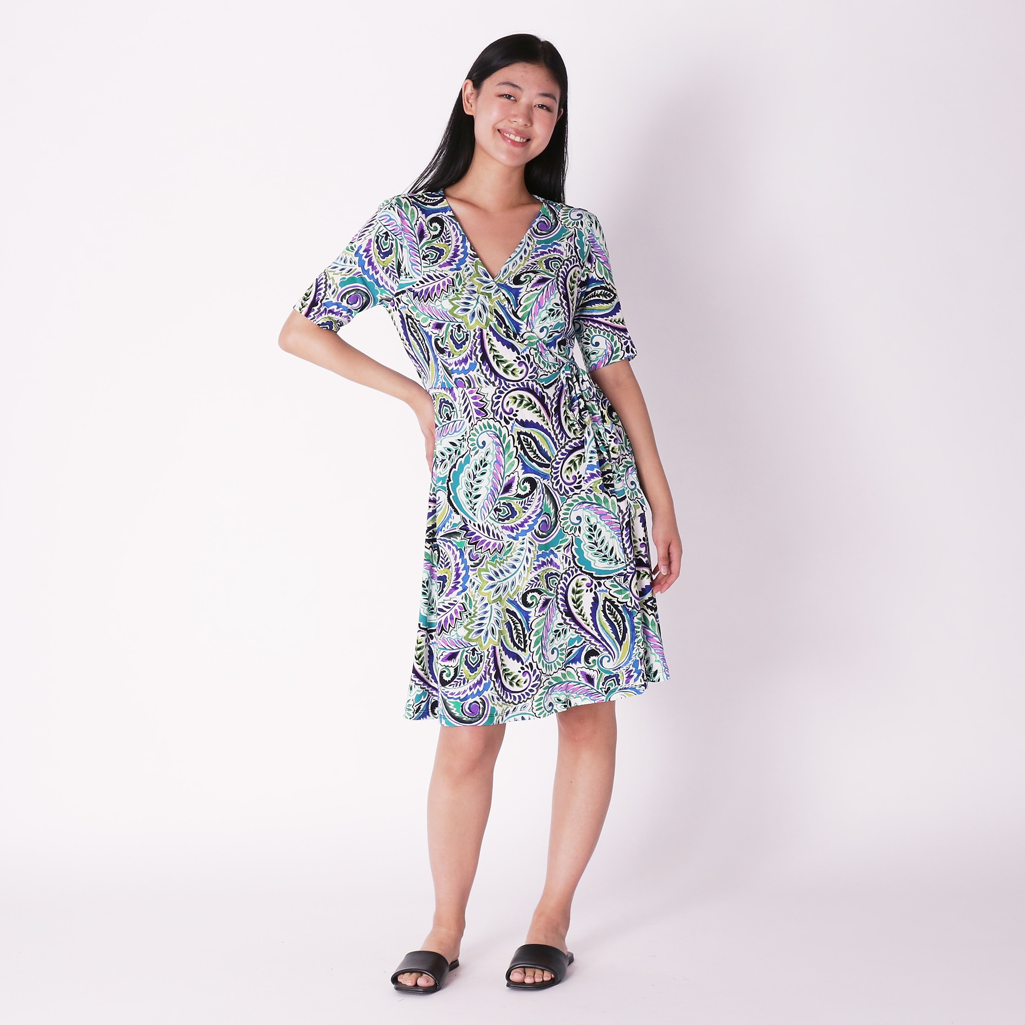 Nina leonard wrap clearance dress