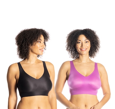 Rhonda Shear 2-pack Flat Lace Bra with Removable Pads - 20435315