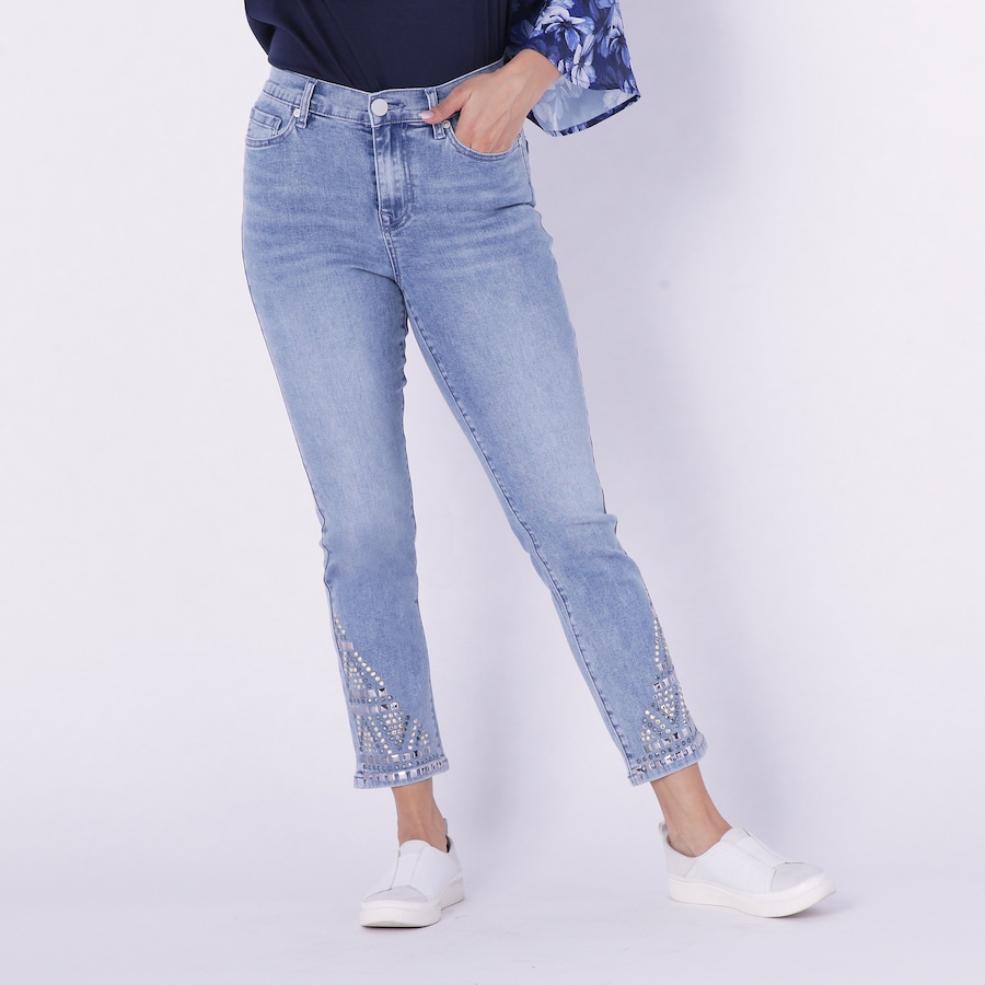 Image 229863_CHA.jpg, Product 229-863 / Price $34.33, Diane Gilman Studded Ankle Straight Jean from DG2 by Diane Gilman on TSC.ca's Fashion department