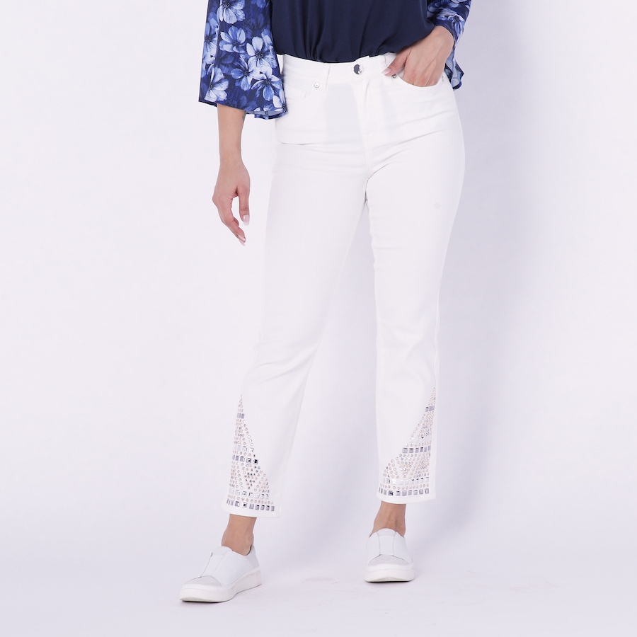 Image 229863_IVR.jpg, Product 229-863 / Price $34.33, Diane Gilman Studded Ankle Straight Jean from DG2 by Diane Gilman on TSC.ca's Fashion department