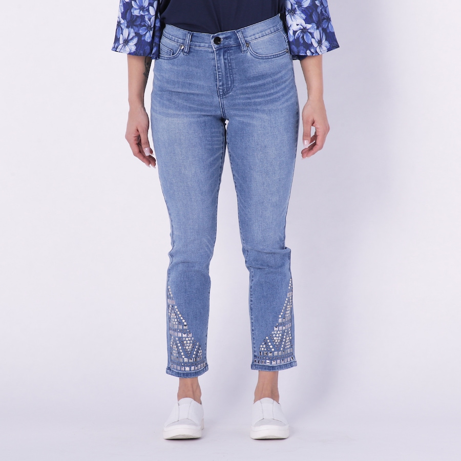 Image 229863_MDTNE.jpg, Product 229-863 / Price $34.33, Diane Gilman Studded Ankle Straight Jean from DG2 by Diane Gilman on TSC.ca's Fashion department
