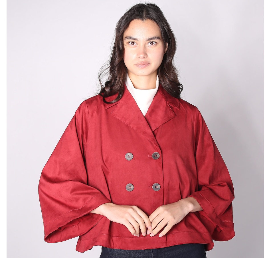 Image 230032_MRL.jpg, Product 230-032 / Price $49.33, Wynne Style Faux Suede Double Breasted Bell Sleeve Jacket from Wynnelayers on TSC.ca's Fashion department
