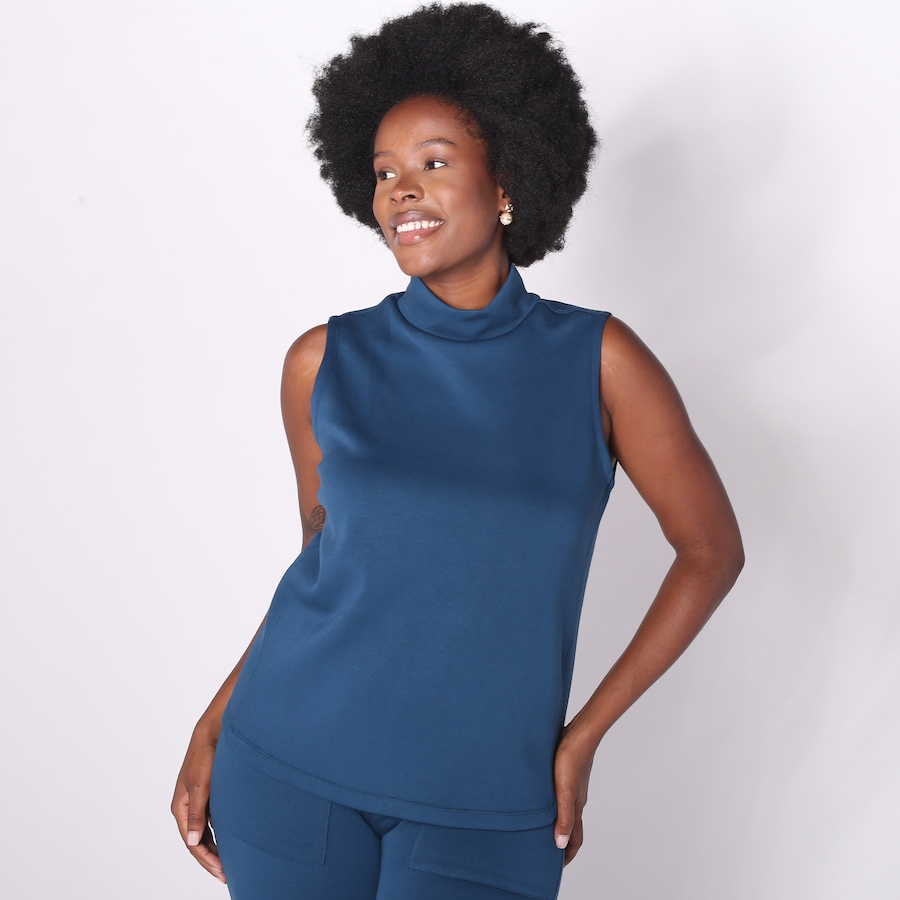 Image 230036_DTEAL.jpg, Product 230-036 / Price $15.33, Wynne Style Smoothing Scuba Sleeveless Mock Neck Top from Wynnelayers on TSC.ca's Fashion department