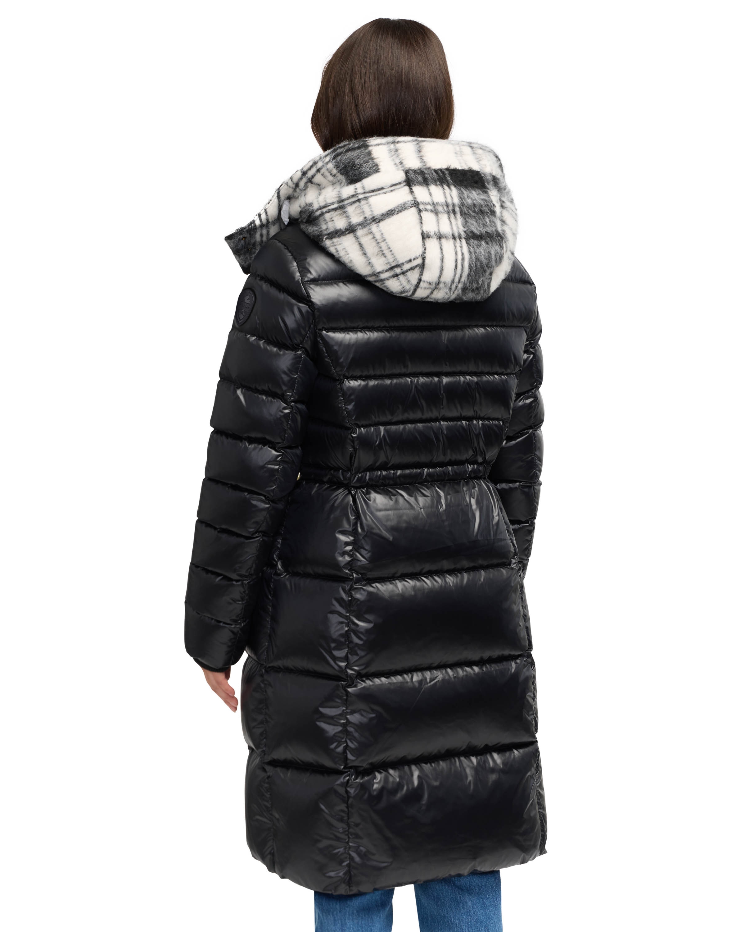 Pajar Willemina Ladies Mixed Media Long Channel Quilted Puffer